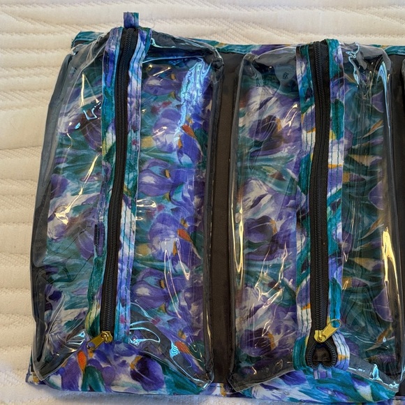 JM New York Iris Floral Cosmetic Bag EUC - Picture 7 of 10